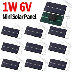 แผงพลังงานแสงอาทิตย์กลางแจ้ง 6V 1W Polycrystalline USB Power แบบพกพา Solar Cell เครื่องกําเนิดไฟฟ้าพลังงานแสงอาทิตย์สําหรับ Home Lighting Camp 1