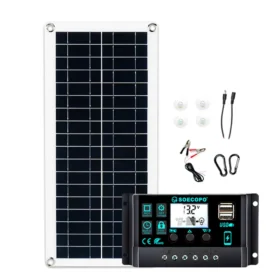 1000W แผงพลังงานแสงอาทิตย์ 12V Solar Cell 10A-100A Controller แผ่นพลังงานแสงอาทิตย์ชุดสําหรับโทรศัพท์ RV รถ Caravan Home Camping กลางแจ้งแบตเตอรี่ 2