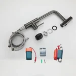 Ycrays ก๊อกน้ำสำหรับห้องครัวสัมผัสความรู้สึกแบบ3โหมดสีดำเครนแบบมีแปรงนิกเกิลเซ็นเซอร์ดึงออกผสมน้ำเย็นก๊อกน้ำอ่างล้างหน้าสีเทา 4