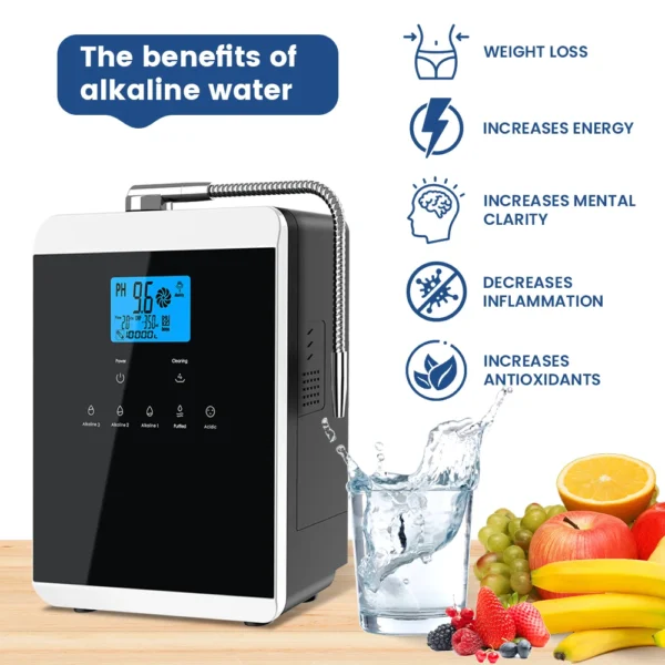 11 แผ่น Platinum เคลือบน้ําอัลคาไลน์ Ionizer เครื่องใช้ในครัวเรือน PH 4.5 ~ 10.5 อัลคาไลน์ Acid Water Ionizer สําหรับ Home 1