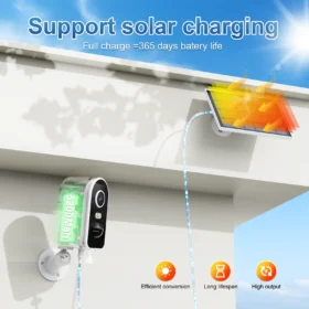 วิดีโอไลฟ์ 3MP กล้องรักษาความปลอดภัยพลังงานแสงอาทิตย์กันน้ำไร้สาย 2.4G WiFi กล้องพลังงานแสงอาทิตย์แบบใช้แบตเตอรี่ HD การป้องกันการเฝ้าระวังภายในบ้าน 6