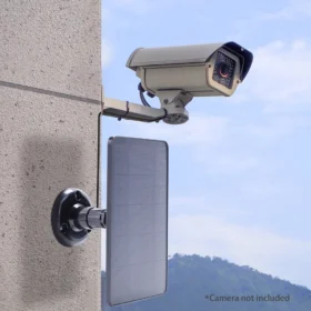 แผงโซลาร์เซลล์ 10W 5V 360 องศา ปรับได้ พร้อมขายึดแบบโมโนคริสตัลไลน์ สำหรับกล้องวงจรปิด IP  ติดผนัง ใช้ชาร์จกล้องอัจฉริยะ เช่น กล้องออด 2