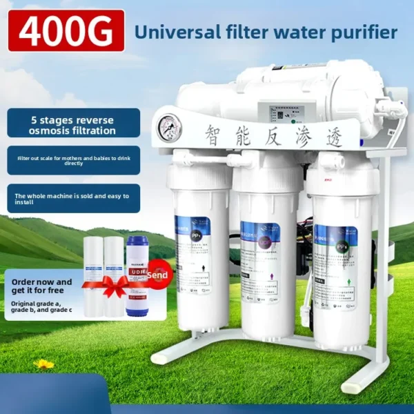 เครื่องกรองน้ำระบบ Reverse Osmosis (RO) แบบไหลสูง 400G และ 800G สำหรับใช้ในเชิงพาณิชย์ กรองน้ำประปา ให้ได้น้ำดื่มโดยตรง 1