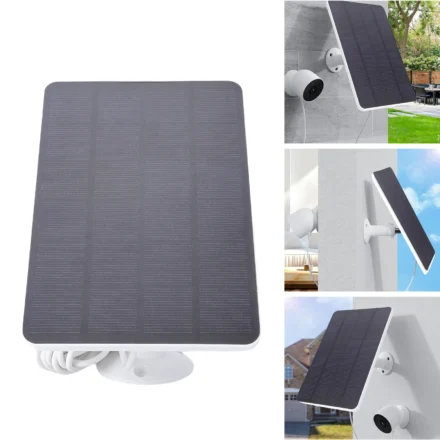 แผงโซลาร์เซลล์ 10W สำหรับกล้อง Google Nest โมโนคริสตัลไลน์ PET EVA กันน้ำ พร้อมสายเคเบิลยาว 9.8 ฟุต และขายึดปรับระดับได้ 1