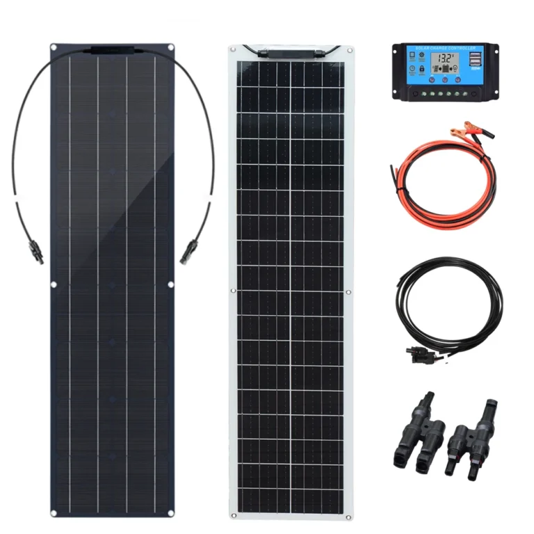 Wuzeck Solar Panel kit 12V ชุดแผงโซล่าแบบยืดหยุ่นโมดูล PV 50วัตต์100วัตต์12โวลต์24โวลต์เซลล์เคเบิลเซลล์พลังงานแสงอาทิตย์กลางแจ้งในบ้านรถยนต์เรือแบตเตอรี่การเดินทางตั้งแคมป์ 1