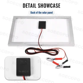 แผงโซลาร์เซลล์ 100 วัตต์ พร้อมคลิปหนีบแบตเตอรี่ 18 โวลต์ แบบพกพา ชาร์จแบตเตอรี่รถยนต์/รถบ้าน/เรือ/สถานีไฟฟ้า 12 โวลต์ ได้โดยตรง 6