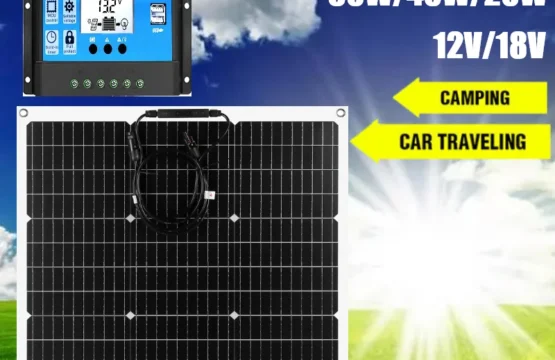PowMr 60 W/40 W/20 W แผงพลังงานแสงอาทิตย์ 18V 12V แผงพลังงานแสงอาทิตย์แบบยืดหยุ่น Solar Cell PV แผง 30A Controller Camping RV Power Bank 1