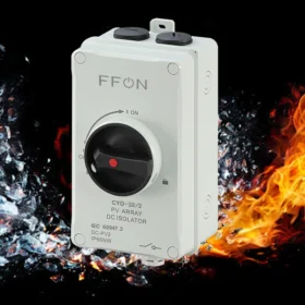 สวิตช์ตัดวงจรแบบหมุนสำหรับแผงโซลาร์เซลล์ PV DC 1200V 16A 32A พร้อมมือหมุน กันน้ำ สำหรับใช้งานกลางแจ้ง 3