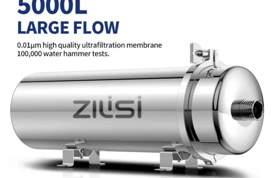 ZILISI ระบบกรองน้ําไหลสูง, สแตนเลสทั้งบ้าน, เครื่องกรองน้ําแร่, เครื่องดื่มโดยตรง PVDF แบบใช้ซ้ําได้, 5000L 1