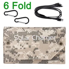 100W 80W แผงพลังงานแสงอาทิตย์แบบพับได้ 6 พับ,10Wh USB 5V DC Solar Charger, แบบพกพา Power Bank สําหรับตั้งแคมป์เดินป่ากลางแจ้ง 4