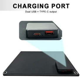 SOECOPO 40W กิจกรรมกลางแจ้งแบบพกพาแผงพลังงานแสงอาทิตย์แบบพับได้ Power Bank USB + Type-C Camping ชาร์จโทรศัพท์ปฏิบัติ 5V 5