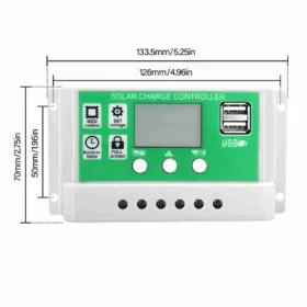 ชุดแผงโซลาร์เซลล์ 20 วัตต์ 12 โวลต์ แผงโซลาร์เซลล์แบบโมโนคริสตัลไลน์ + ตัวควบคุมการชาร์จ PWM 50A + คลิปหนีบแบตเตอรี่ ประสิทธิภาพสูง 22% 6