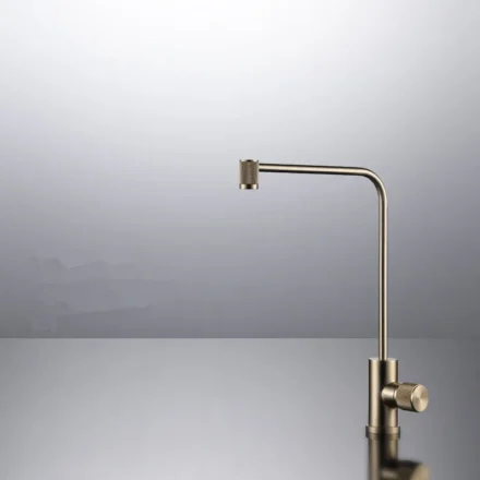 Gun Grey ก๊อกน้ำทองแดงสำหรับห้องครัว, หมุน360 ° เครื่องกรองน้ำเย็นแบบเดี่ยวก๊อกน้ำกรองโดยตรงสำหรับการดื่ม 1