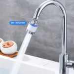 ก๊อกน้ําห้องครัวเครื่องกรองน้ําแรงดันอ่างล้างจานเครื่องกรองน้ํา 360 °   Tap Splash Proof Faucet Aerator Extender สําหรับห้องน้ํา 4